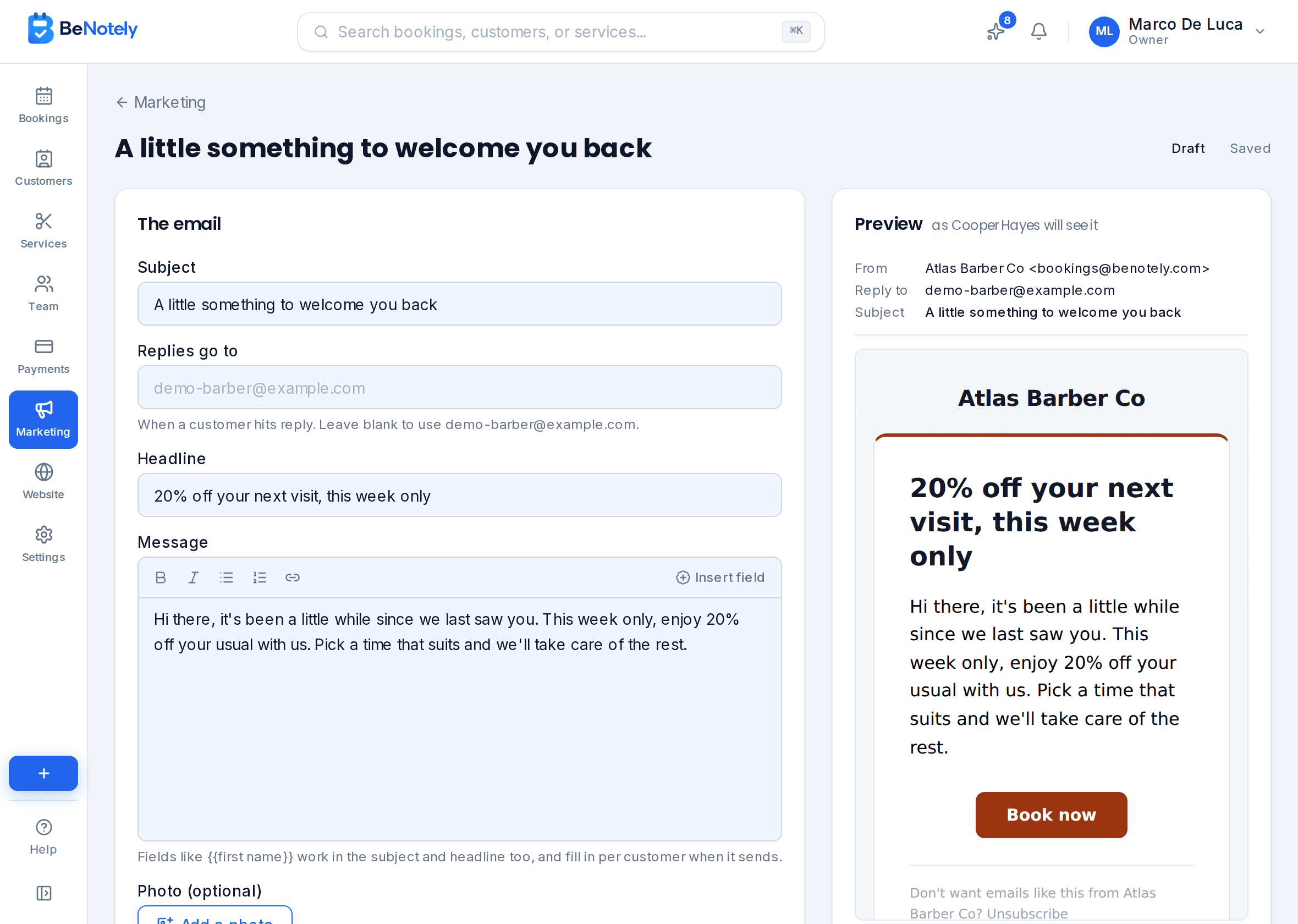 Email campaigns that bring customers back